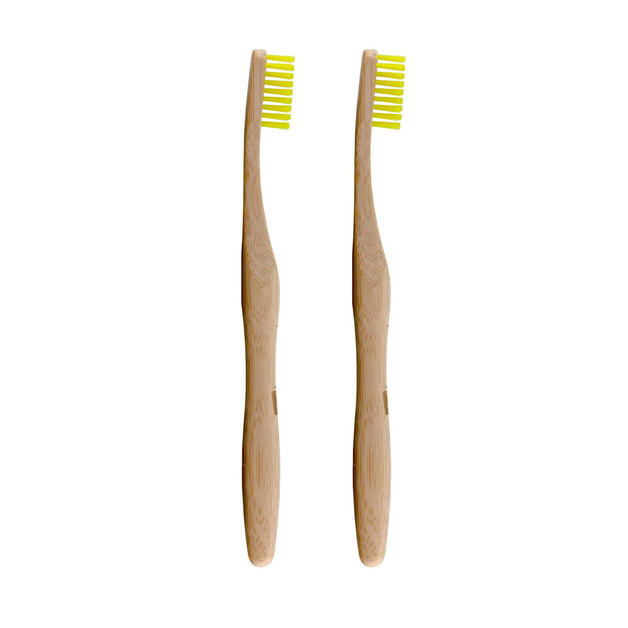 Dr Botanicals Bamboo Toothbrush Yellow Twin Value Savings Pack