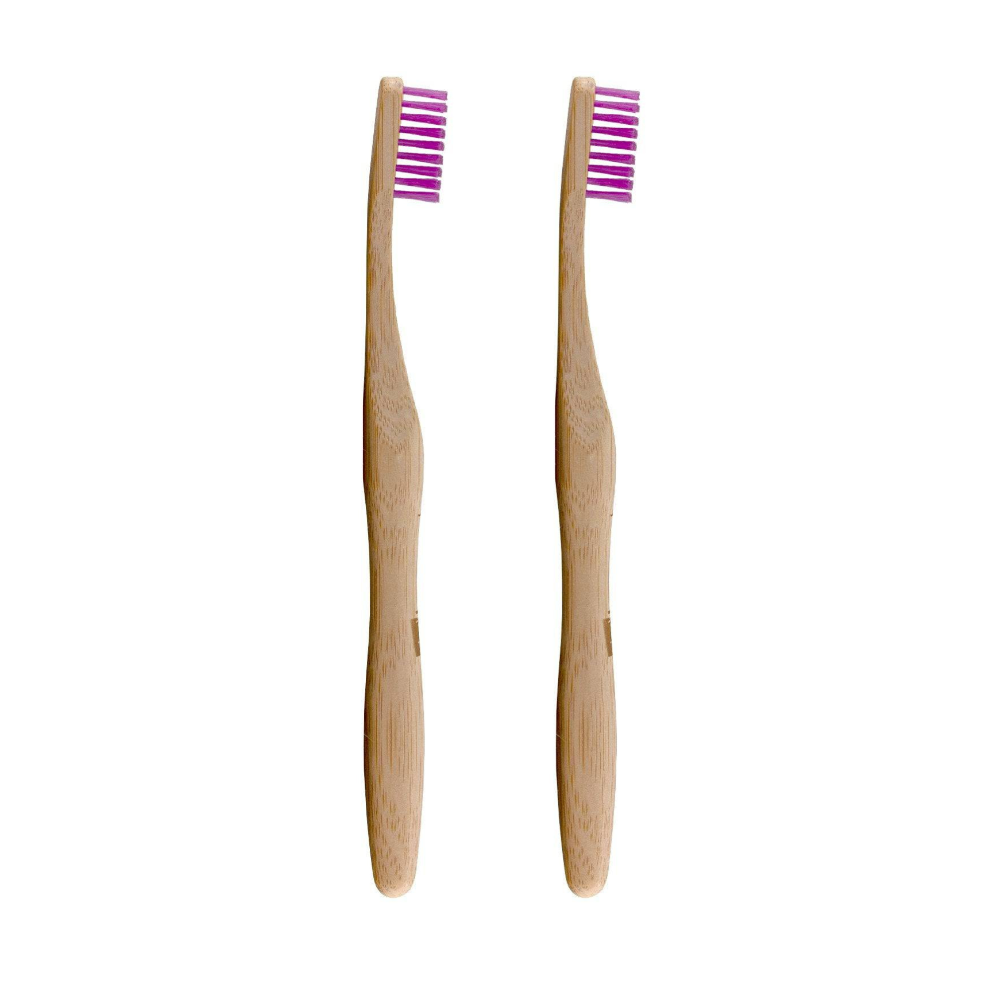 Dr Botanicals Bamboo Toothbrush Purple Twin Value Savings Pack