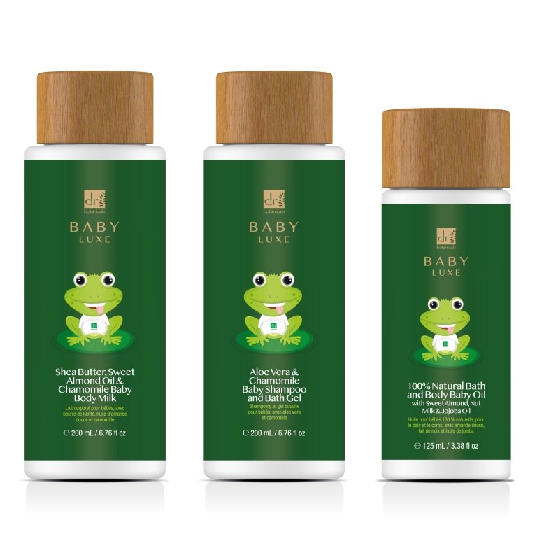 Baby Lux Shampoo and Bath Gel, Body Oil and Milk - Dr Botanicals