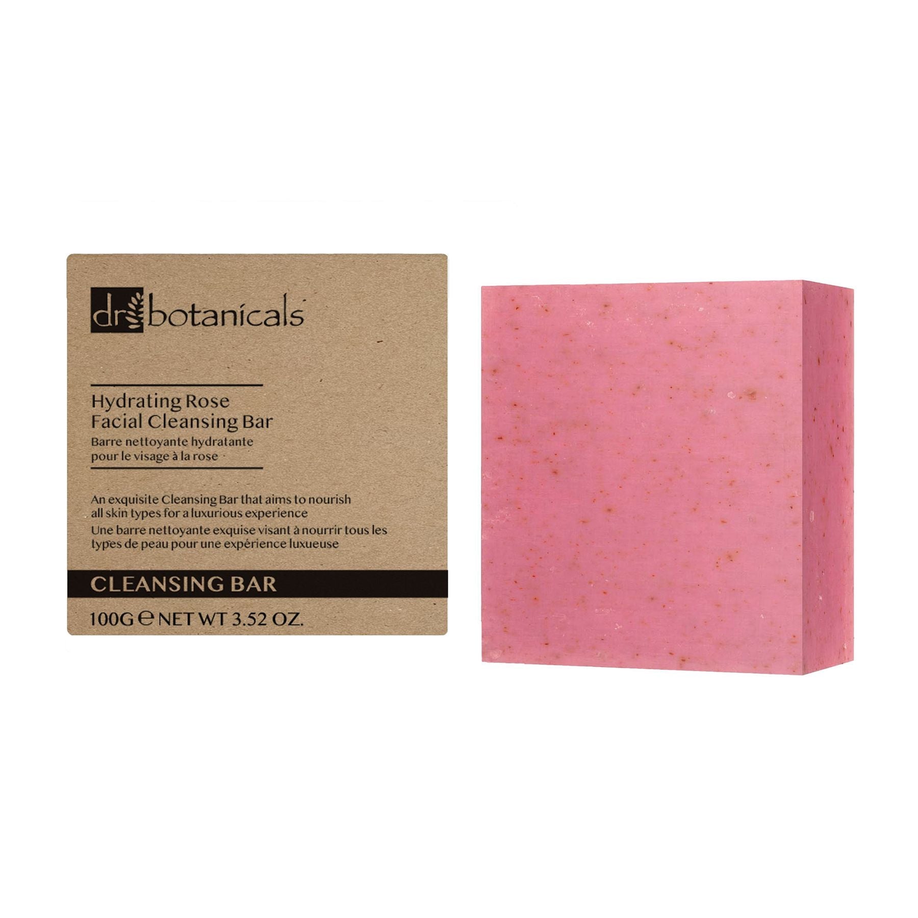 Dr Botanicals Hydrating Rose Facial Cleansing Bar 100g Twin Value Savings Pack