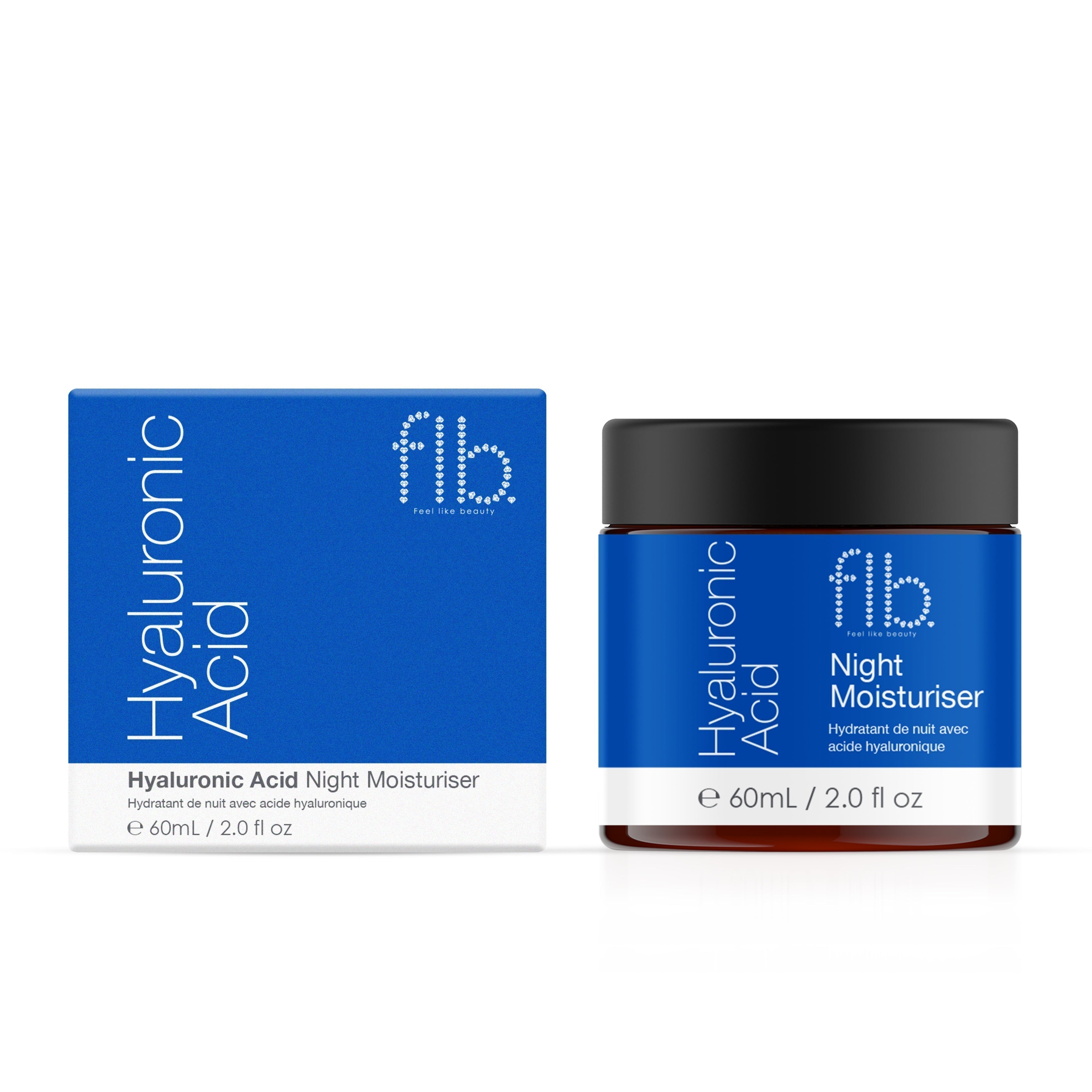 Feel Like Beauty Hyaluronic Acid Night Moisturiser 60ml Twin Value Savings Pack - skinChemists