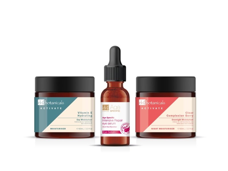 Vitamin E Clear Complexion Berry Overnight Moisturise Kit - Dr Botanicals